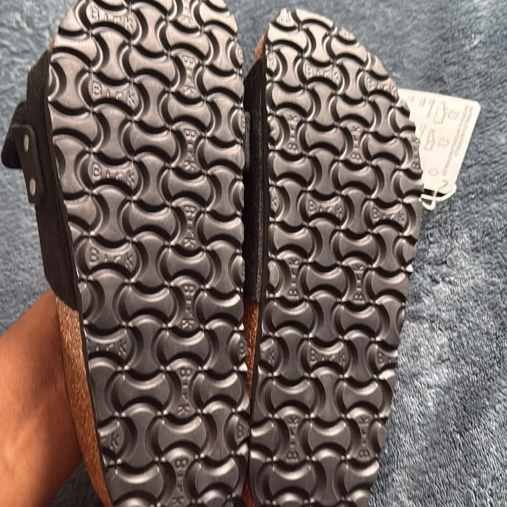 Birkenstock Shoes Oita Black Suede Slide Sandals - Picture 5 of 5